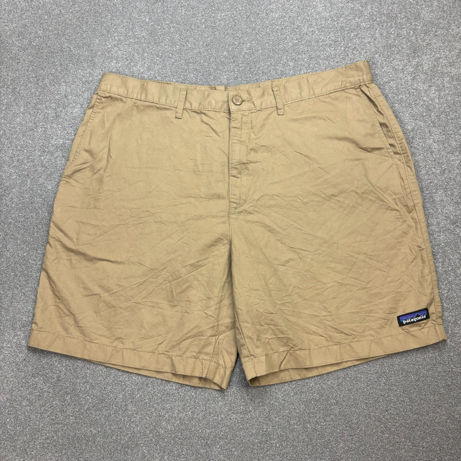 Patagonia Shorts Adult W38 Brown 8" Inseam Canvas Hemp Hiking All-Wear Mens