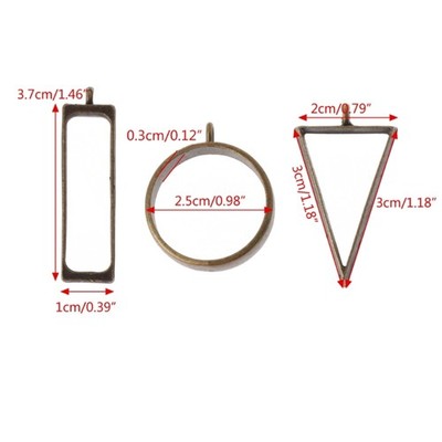 Geometry Charm Metal Pendant Resin Press Flower Tray for Jewellery Making