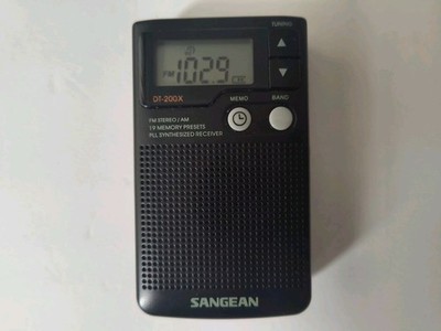 Sangean DT-200X FM-Stereo/AM Digital Tuning Pocket Radio Black