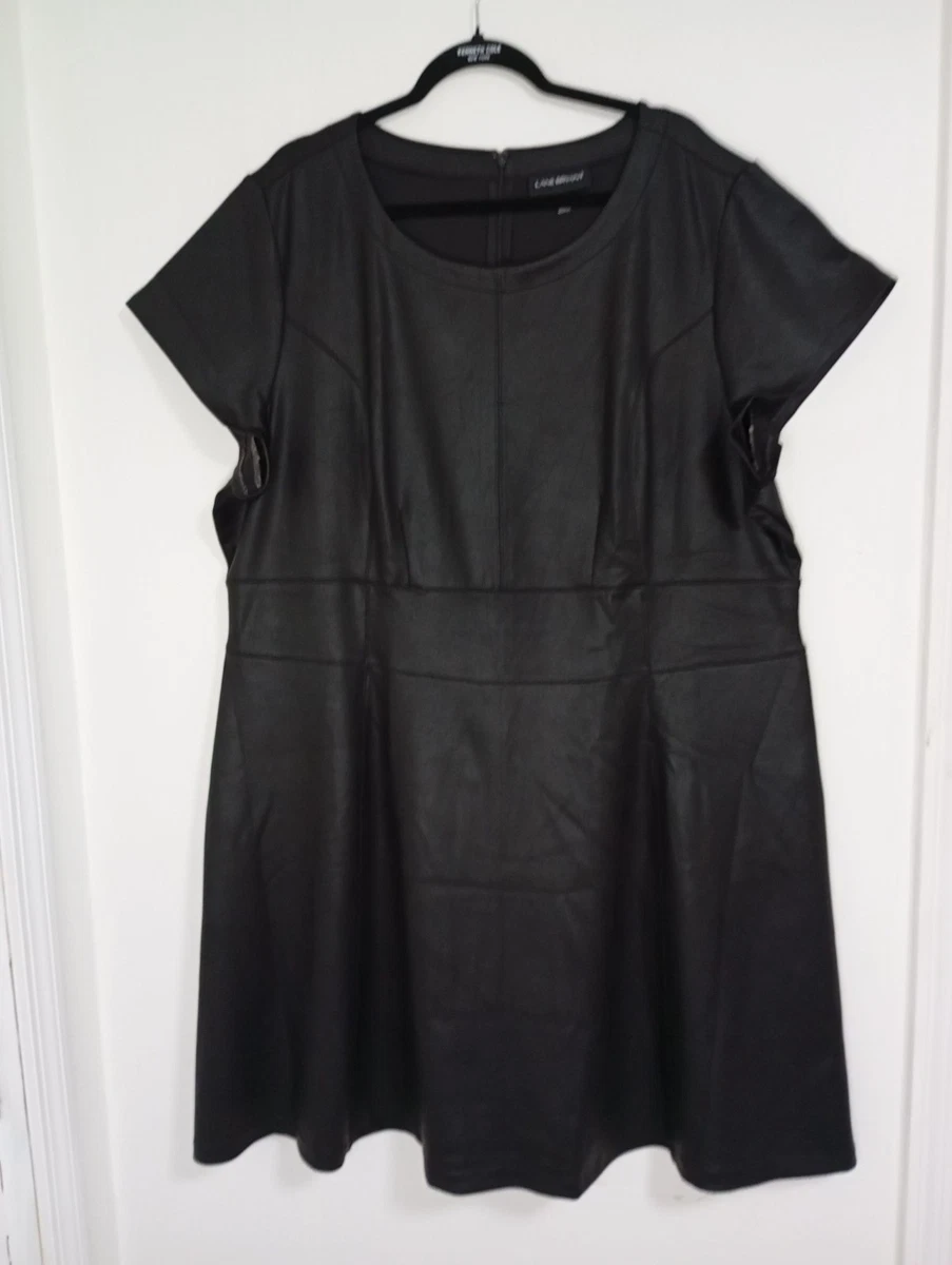 black dress with leather Leather Midi Dress – The Hanger Boutique main image 1