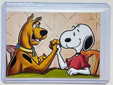 Scooby Doo Vs. Snoopy Limited Artist Signed "Arm Wrestling" Trading Card 3/10