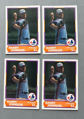 1989 Score Young Superstars #32 Randy Johnson RC NM or Better - 4 card lot Expos
