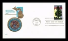 US COVER MICHIGAN STATEHOOD 150TH ANNIVERSARY FDC COVER CRAFT CACHET INSERT