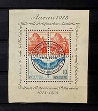 SWITZERLAND: 1938 CLASSIC ERA EXHIBITION SHEET SCOTT #242 CV $33 SOUND