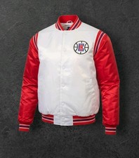 NWT LA Clippers Men's Large Starter White/Red Renegade Varsity Satin Jacket