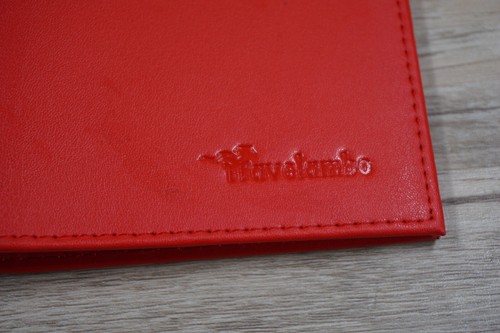 Travelambo Red RFID Blocking Bi-Fold Passport Wallet 5.5" x 4" - Picture 4 of 10