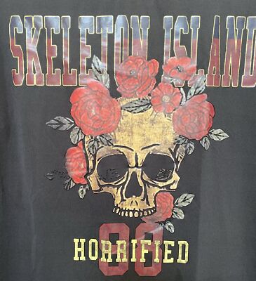 【oan】Elec Skeleton Vintage Washing Short Sleeve T-Shirt vtg 80s SKATE SKELETON SHRED CARTOON T-Shirt SMALL single