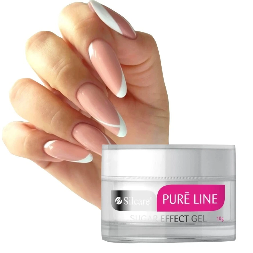 Silcare SUGAR EFFECT White UV Gel Polish Nail Art NO WIPE French Manicure 10g