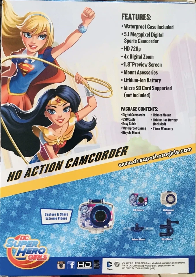 Super Hero Girls HD Action Camcorder Adventure Camera Video Outdoor ~Mountable - Image 4 of 4
