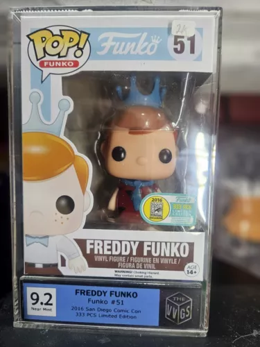 Funko Pop!  Freddy Funko (as Fred Flintstone)333LE #51 (Red) VVGS 9.2 Near Mint