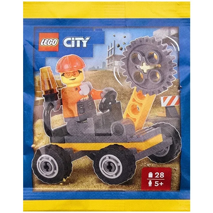 LEGO City Trabajador de la Construcción con Cortador Rotativo Bolsa de Papel 952502 (SELLADO)