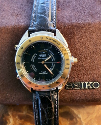 SEIKO MULTIFUNKTION NEU, STOPPUHR, ALARM, TIMER, PERPETUAL KALENDAR, Wasserdicht - Picture 2 of 4