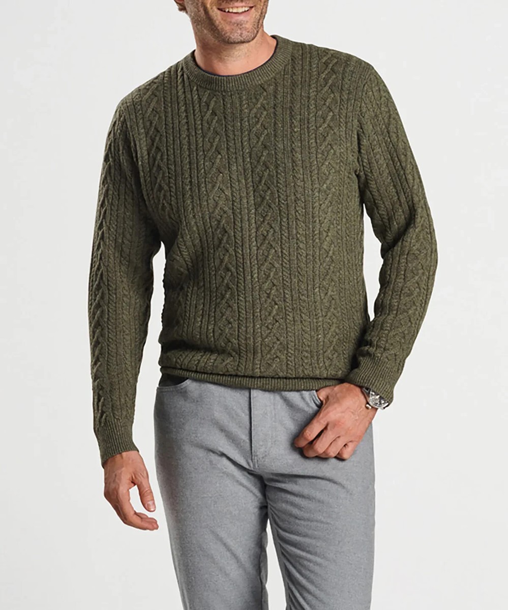 Peter Millar Crown Ridge Yak Wool & Cashmere Juniper Cable Knit