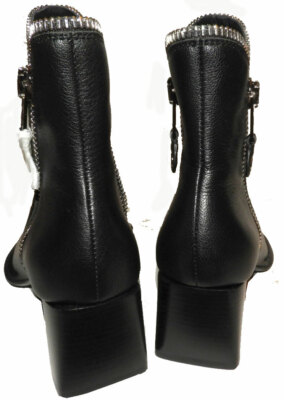 Alexander Wang Ankle Boots Lane zip up Accent Sz 37 Square Toe