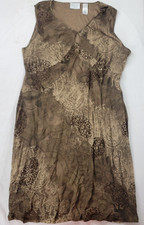 Villager Liz Claiborne Woman Sleeveless Women's Dress Brown Print Lined Size 3X