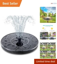Solar Bird Bath Fountain Pump 1.4W with 6 Nozzles Garden Pond Pool Decor