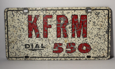 Rare Old Vintage 1950s KFRM 550 AM Radio Dial 550 Farm Sign Salina Kansas Sign