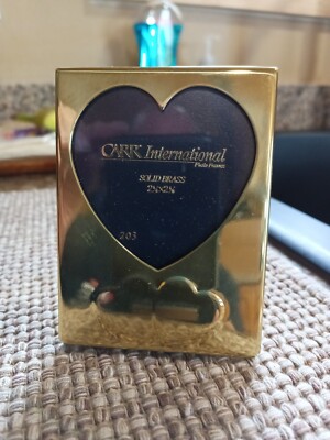CARR International Heart Shaped Solid Brass Picture Frame Vintage Late 1980's