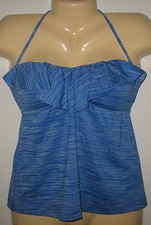 MOSSIMO - NEW - SMALL  - BLUE / WHITE - TANKINI BATHING SUIT TOP