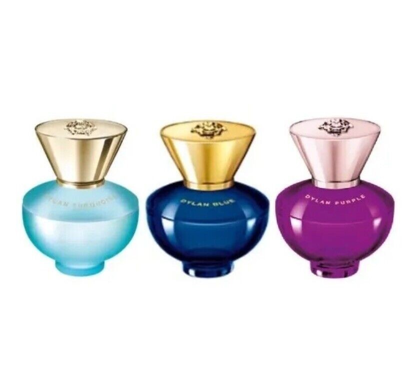 3X VERSACE Perfume Mini Set:DYLAN Blue/Dylan Turquoise/Dylan