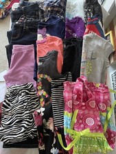 16 Pc Lot Girl's Mixed Clothes Adjustable Jeans Dress Shirts Sz 6