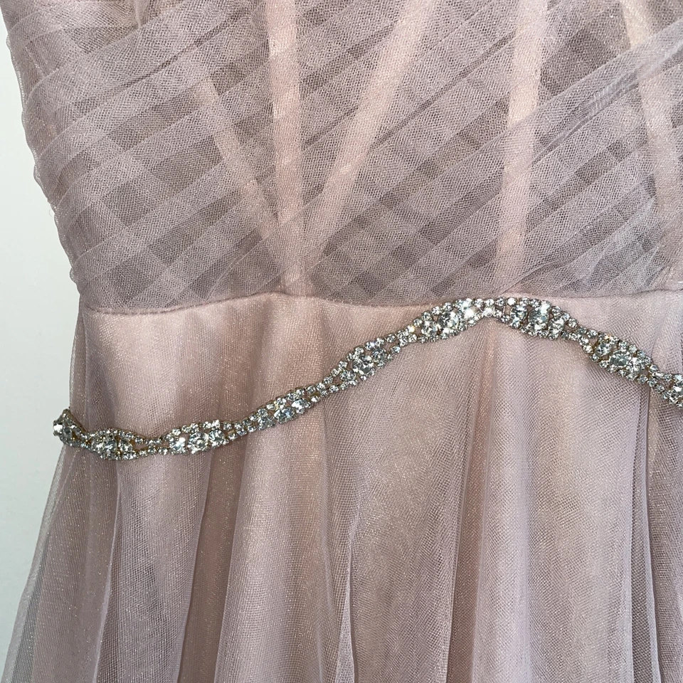 La Femme Brand Chiffon Ballgown Mauve Pink Long Dress with pockets Womens Size 0 - Image 4 of 4