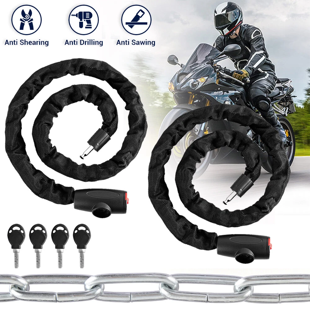 2 Pack Heavy Duty Motorcycle Bike Bicycle Chain Lock Anti theft