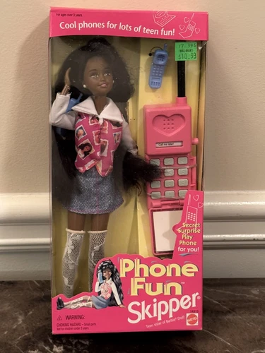 NEW! Phone Fun Skipper Barbie African American Doll Vintage Mattel 14313 RARE!