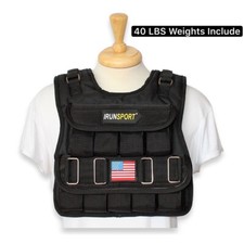 IRUNSPORTS Mens Weighted Vest, CrossFit, 40LBS Weights Included.