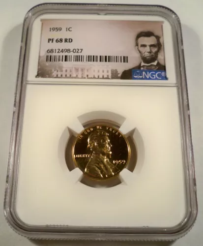 1959 NGC PF 68 RD LINCOLN CENT PROOF 1c PF68RD RED
