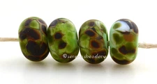 SAVANNAH GRASS Frit * handmade lampwork glass beads TANERES sra green brown