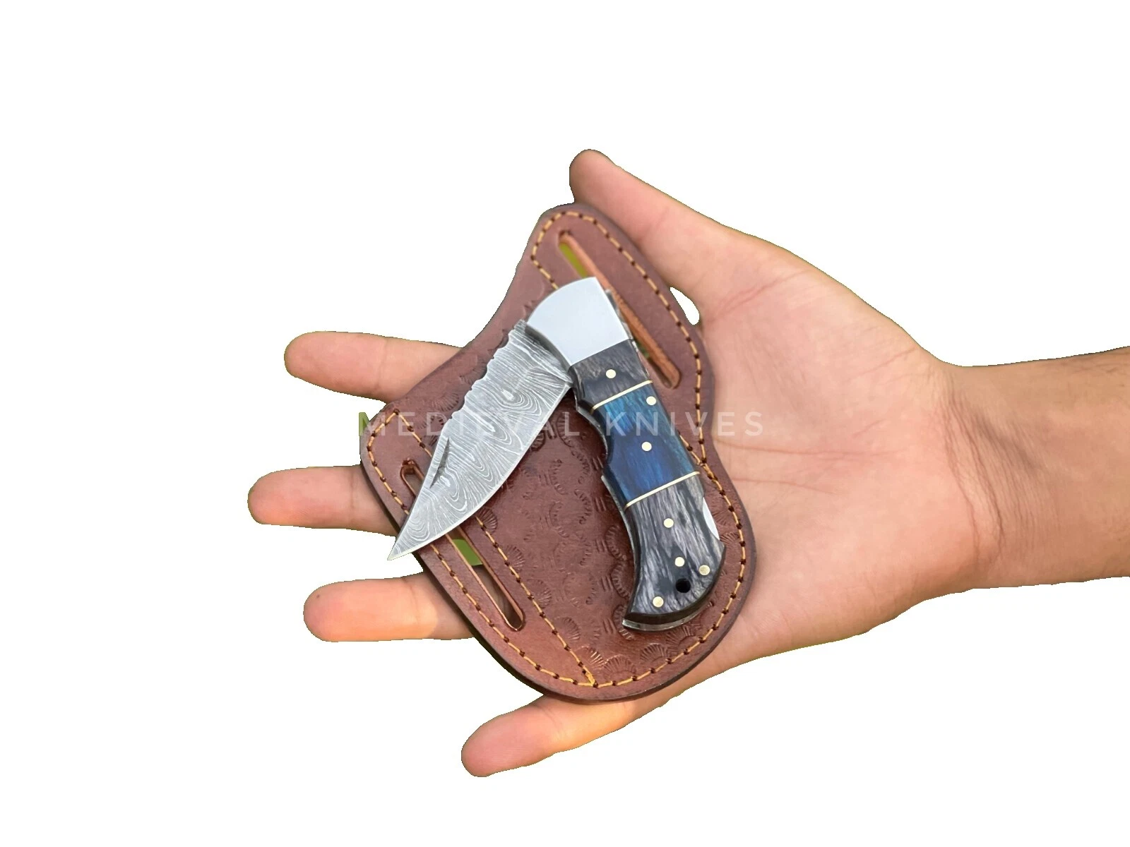 Hoja de Acero Damasco Damascus mango de madera personalizado modernos de colección y cuchillos plegables hechos a mano