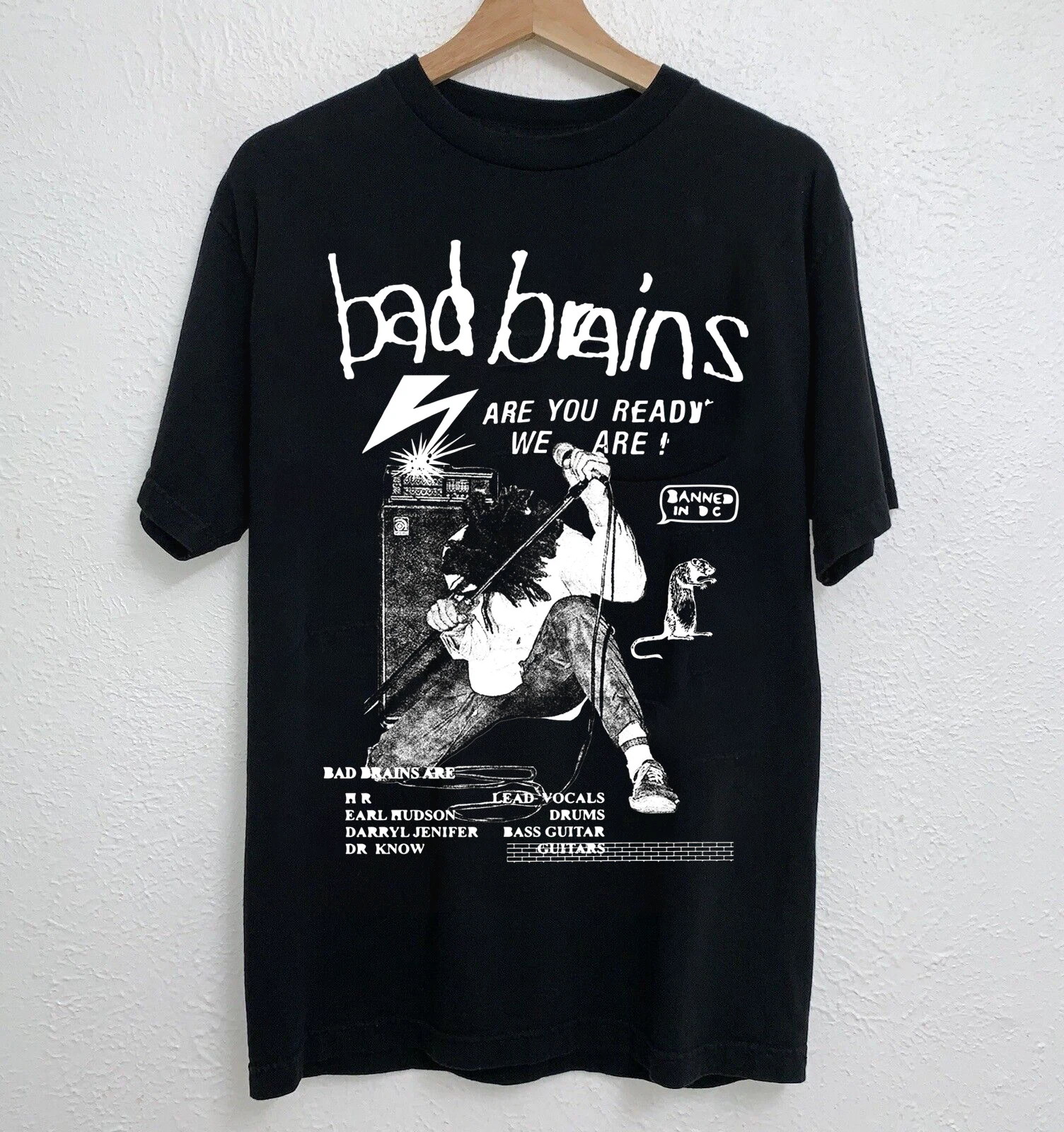 NEW Classic  Bad Brains Band Short Sleeve Black All Size Shirt