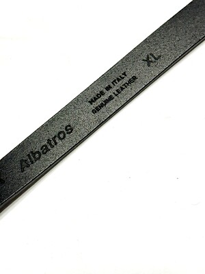 Albatros Vintage Black Leather Belt Silver Studs Buckle Made  display picture 2