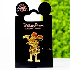 Disney Parks Mickey Mouse Gold Collectible Trading Pin Licensed Exclusive New