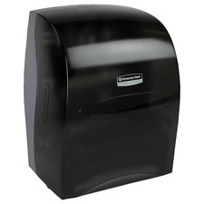 Sanitouch Hard Roll Paper Towel Dispenser, Hands-Free Pull Dispensing, Smoke/Bla