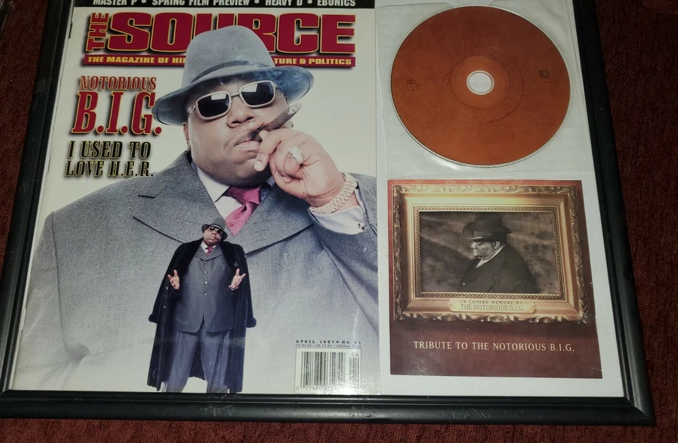 SOURCE MAGAZINE NOTORIOUS B.I.G. CLASSIC COVER CD Framed RARE HIP HOP RAP DOPE🔊 - Image 3 of 4