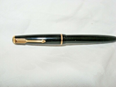 VINTAGE PARKER VICTORY FOUNTAIN PEN IN BLACK 14K NIB IN GOOD CONDITION ...