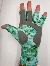 Glacier Glove Islamorada Fingerless Sun Gloves - Green Water Camo NEW Fishing|A6
