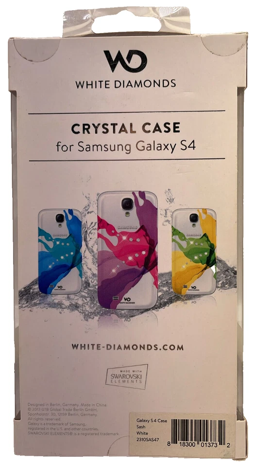 Funda Cristal Diamantes Blancos para Samsung Galaxy S4 - Faja Blanca Foto 3 de 4