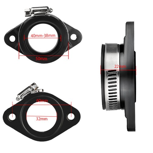 32mm 34mm Carb Flange Intake Adapter Manifold Boot For Mikuni 32-34 Carburetors - Foto 1 di 6