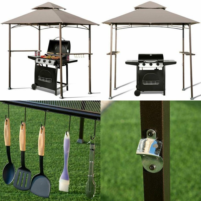 8' X 5' Outdoor Barbecue Grill Gazebo Canopy Tent Bbq ...