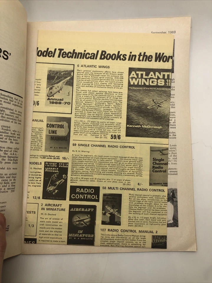 AEROMODELLER  Magazine September 1969 Handley Page 115: F/F catapult glider - Image 4 of 4