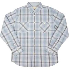 Men's Weatherproof Vintage 68 Dusty Blue Plaid Cotton Casual Shirt Size M NWT