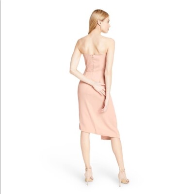 cushnie pink dress Cushnie Blush Pink Side Slit Strapless Dress Size 16