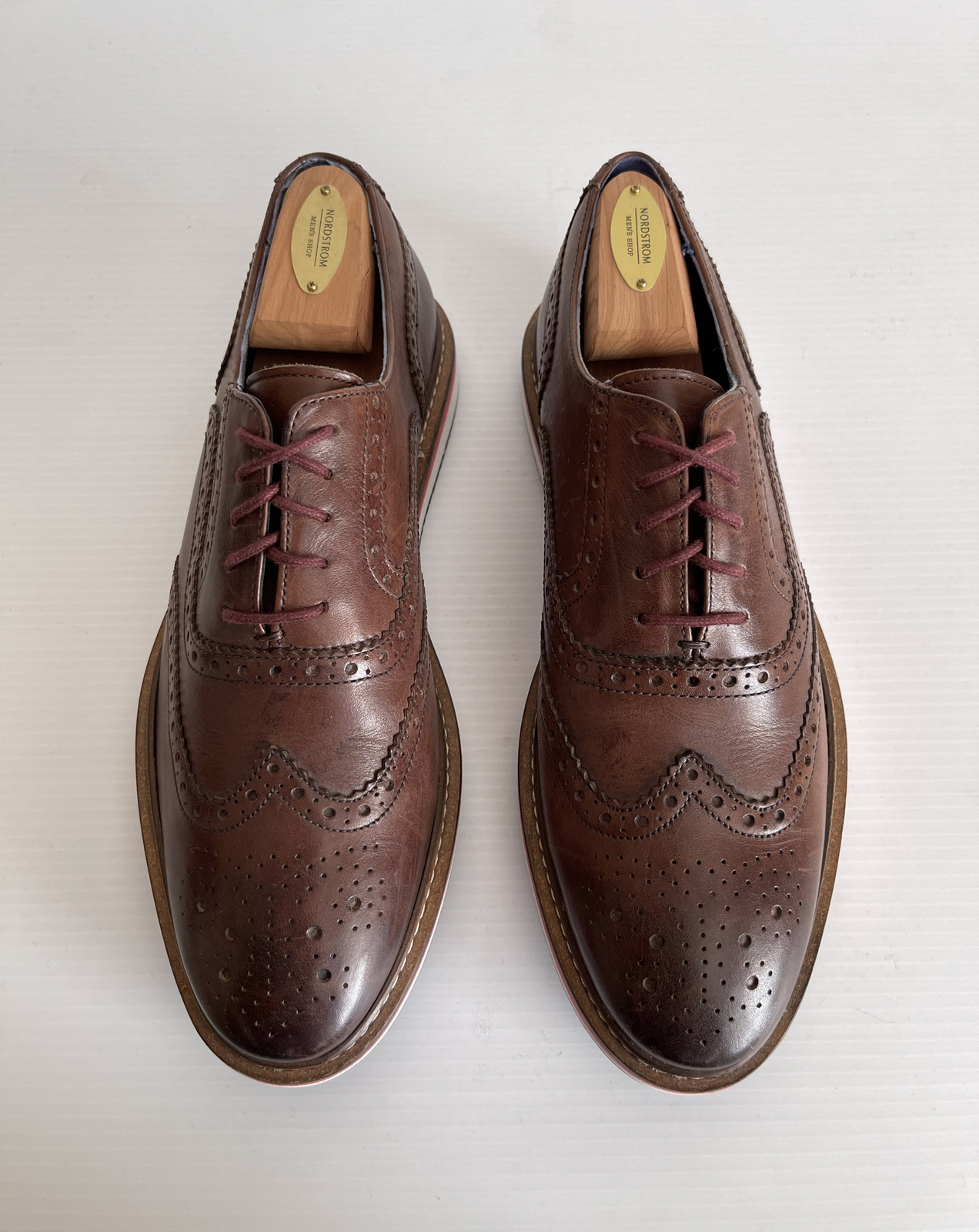 SAOLA Ted Baker London ‘Erwood’ Brogue Detail Wingtip Oxford Brown 8 US (B86)
