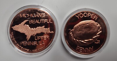 1.5'' YOOPER Pasty Medallion - PASTY 1 Ounce of PURE copper with case- From da UP