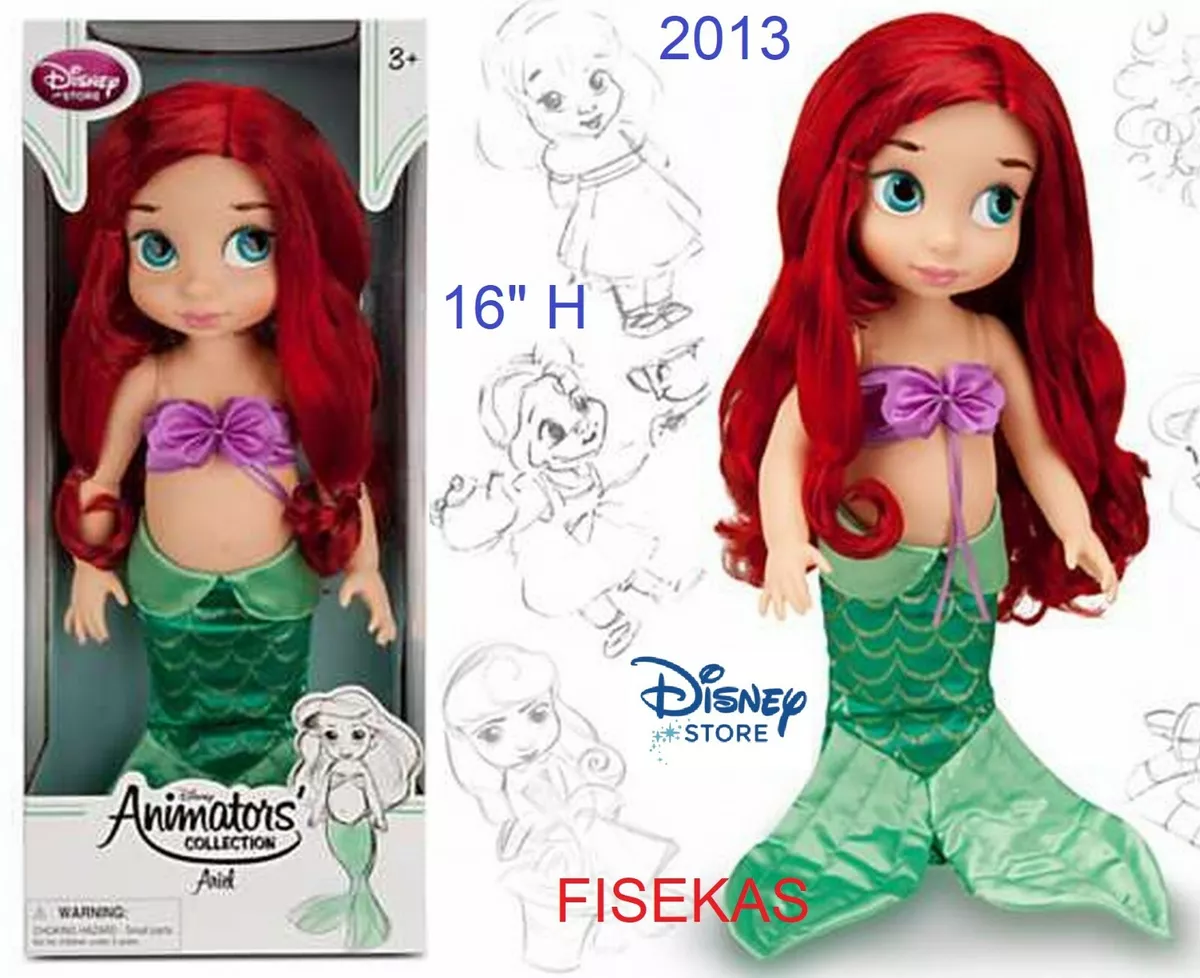 Mu eca Ariel de 16 pulgadas de la colecci n de princesas animadoras de la tienda Disney sin mascotas NUEVA 2013