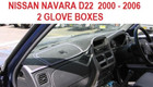 BLACK DASH MAT DASHMAT, DASHBOARD COVER TO SUIT NISSAN NAVARA 2000 -2006 D22