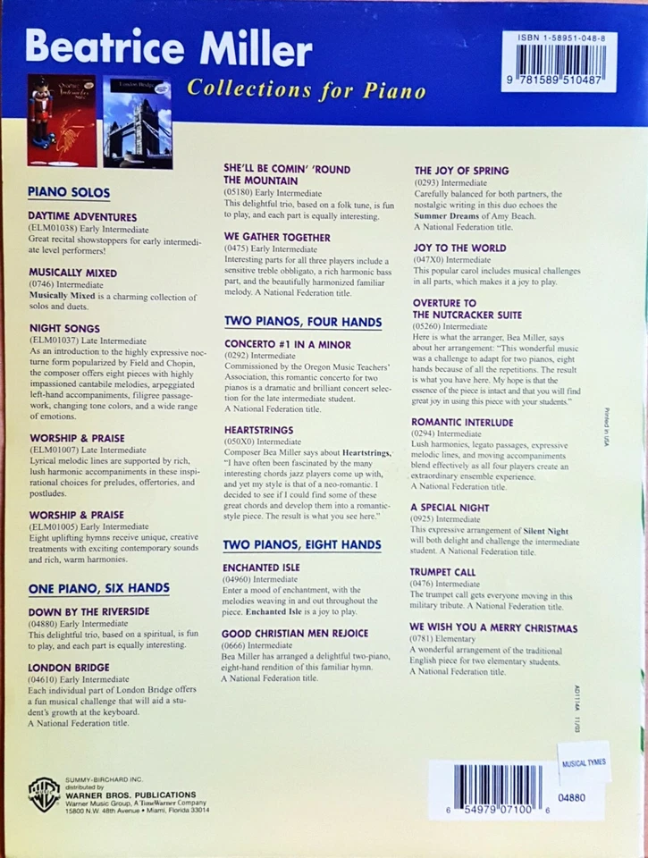 Down By The River Side 1 Piano 6 Hands Sheet Music Book - Image 3 of 3